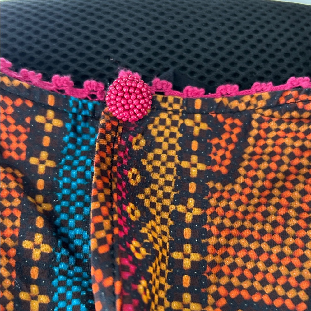 FARM Rio Multicolor Ruffled Crop Top with Geometric Print - Picture 3 of 4